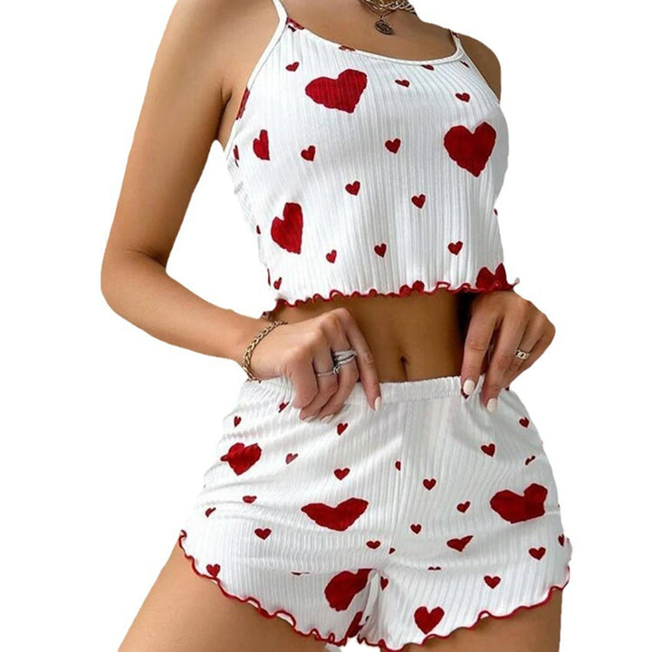 Conjunto de pijamas femininos regata curta e shorts