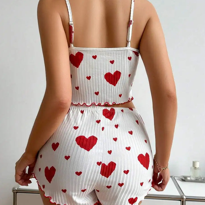 Conjunto de pijamas femininos regata curta e shorts
