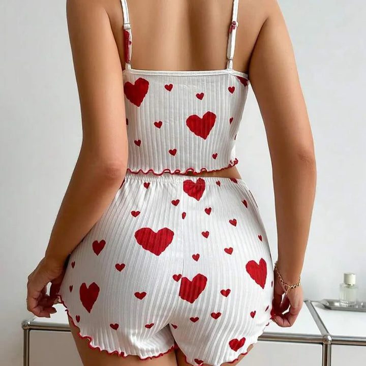 Conjunto de pijamas femininos regata curta e shorts