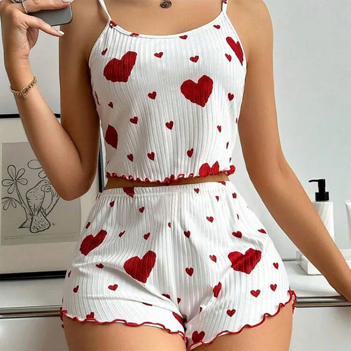 Conjunto de pijamas femininos regata curta e shorts